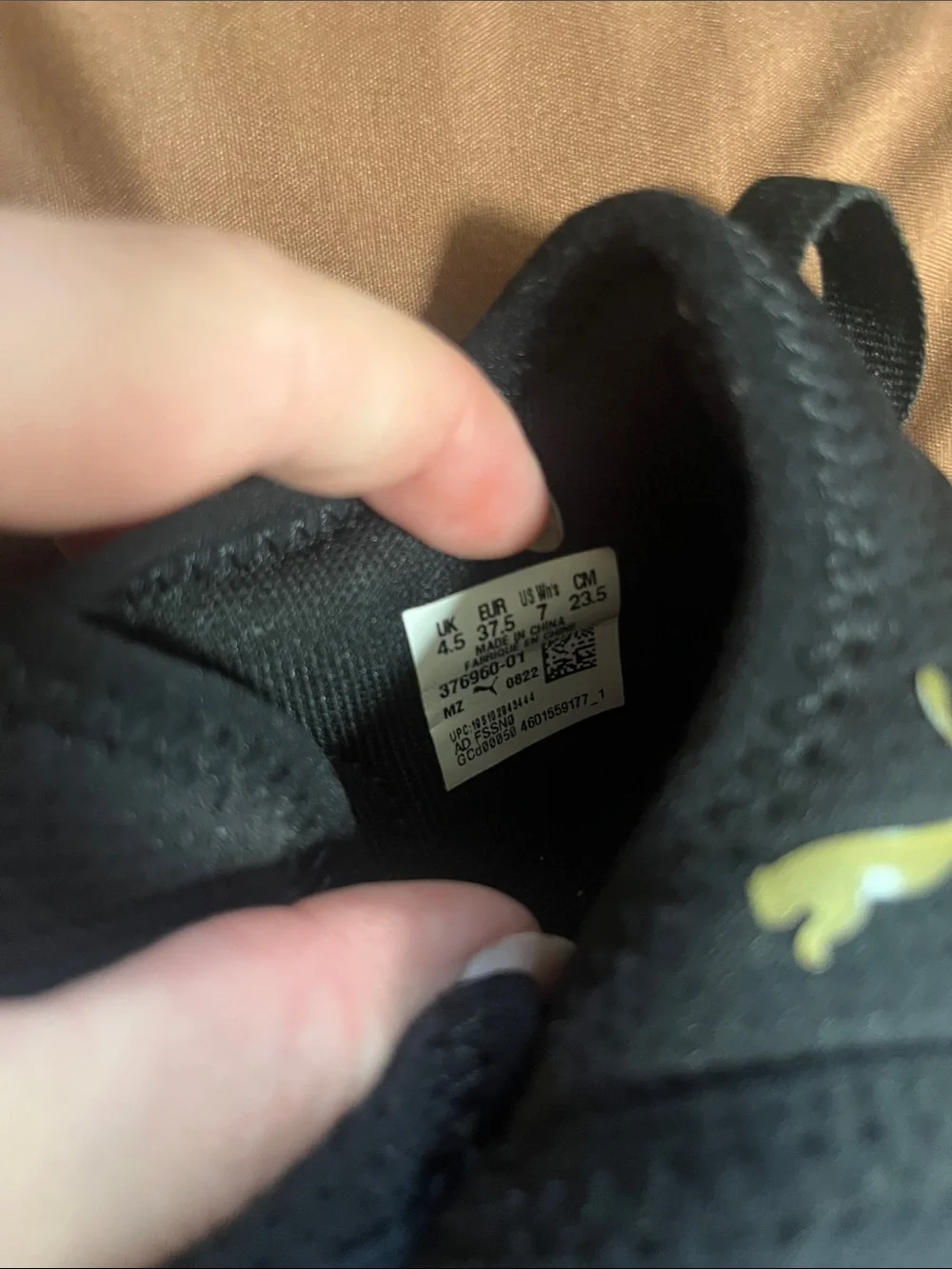 Puma Kids Black Slip-On Sneakers with Leopard Print Strap
